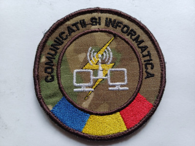 Emblema militara brodata-Comunicatii si Informatica foto