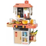 Set Bucatarie de jucarie pentru copii, cu sunete, lumini si abur, 52 piese, 3+, multicolor