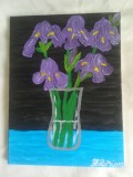 TABLOU PE PANZA CU SASIU NOU 30X40 CM VAS CU IRISI