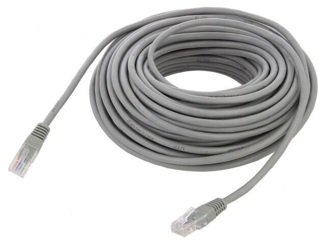 Cablul de rețea patch cord U/UTP Cat5e CCA, gri, 20m, RJ45