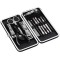 Trusa manichiura si pedichiura, 12 piese, inox, negru