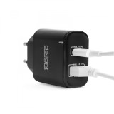 Adaptor de retea USB + Type-C PD20W cu incarcare rapida - negru, Delight