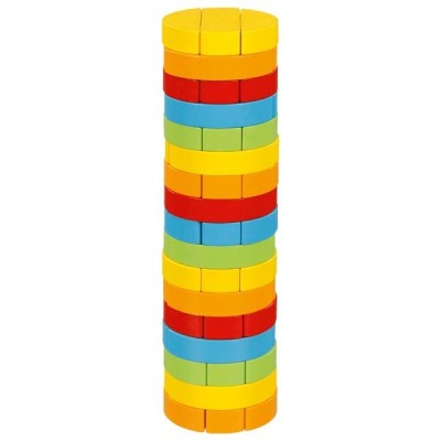 Joc jenga cu piese din lemn turnul rotund foto