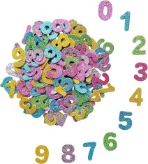 Stickere autoadezive cifre colorate glitter,hartie gumata,50 bucati set