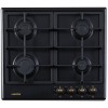 Plita incorporabila NHBG-9744RANT, gaz, comenzi frontale, aprindere buton, gratre fonta, design rustic Antracit, Nobeltek