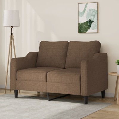 vidaXL Canapea cu 2 locuri, maro, 120 cm, material textil foto