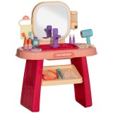 AIYAPLAY Masă de Toaletă pentru Fetițe 3-6 Ani cu Oglindă din Acrilic și Robinet, Jucărie pentru Copii din Plastic, 55x29x71 cm, Roz | Aosom Romania