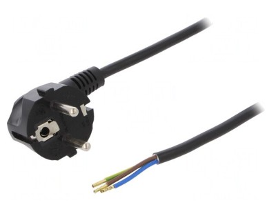 Cablu Electric 3x1mm2 PVC 4m Negru 16A 250V foto