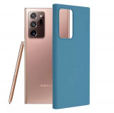 Cumpara ieftin Husa Samsung Galaxy Note 20 Ultra Silicon Albastru Slim Mat cu Microfibra SoftEdge, Techsuit