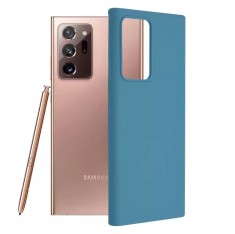 Husa Samsung Galaxy Note 20 Ultra Silicon Albastru Slim Mat cu Microfibra SoftEdge foto