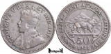 1921, 50 Cents - George al V-lea - Africa de Est Britanică | KM 20, Argint