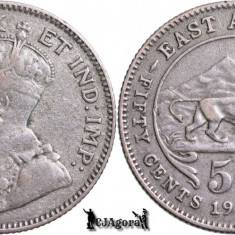 1921, 50 Cents - George al V-lea - Africa de Est Britanică | KM 20