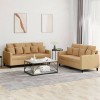 VidaXL Set de canapele cu perne, 2 piese, maro, catifea 3201707