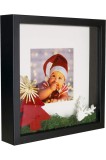 Cadru BD ART Box 3D Object 23 x 23 cm, cadru pentru poze cu montură 13 x 13 cm, pătrat, negru, pentru completare