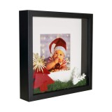 Cadru BD ART Box 3D Object 23 x 23 cm, cadru pentru poze cu montură 13 x 13 cm, pătrat, negru, pentru completare