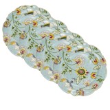 Set 4 Farfurii Ceramica Exotiq Clayre &amp; Eef Multicolor 20 cm Diametru 2 cm Inaltime