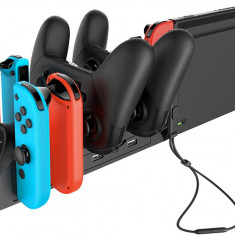 Stație de încărcare Ctroller compatibilă cu Nintendo Switch/Switch OLED și pentr