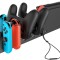 Sta?ie de incarcare Ctroller compatibila cu Nintendo Switch/Switch OLED ?i pentru controler Pro, sta?ie de incarcare desktop 6 in 1 compatibil cu Joyc