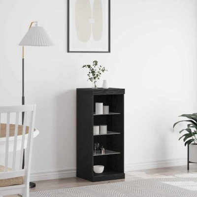 vidaXL Bufet Stejar negru 41 x 37 x 100 cm Lemn compozit foto