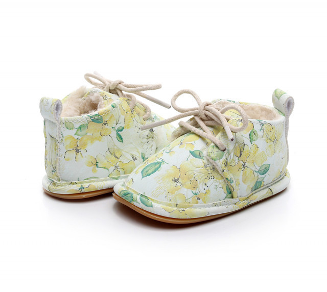 Ghetute albe imblanite- Yellow flowers (Marime Disponibila: 9-12 luni (Marimea