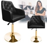 Scaun de coafat hidraulic rotativ pentru salonul de coafură Suport cromat scaun de coafor