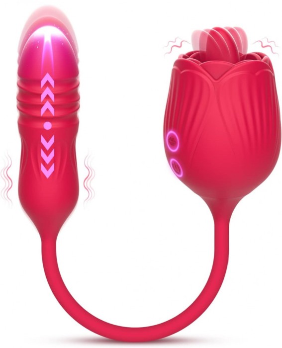 Vibrator LoveS Thrusting and Licking Rose
