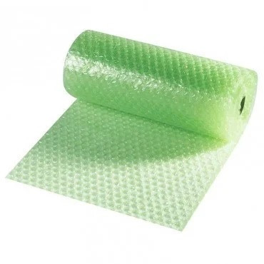 Folie cu bule mici de aer 100cm latime x 50m lungime 70g/mp, verde, 2 straturi