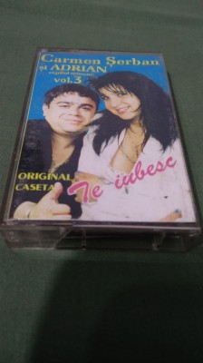 CASETA AUDIO MANELE CARMEN SERBAN SI ADRIAN COPILUL MMINUNE VOL 3 ORIGINALA foto