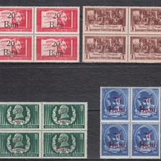 1952 LP 293 CENTENARUL NASTERII I.L.CARAGIALE SUPRATIPAR BLOCURI DE 4 MNH