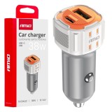 &Icirc;ncărcător auto USB-A+ USB-C 38W AMIO-03883
