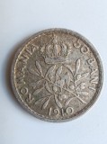 Monedă Argint 50 Bani 1910 - Carol I - Autentică, 2.54g
