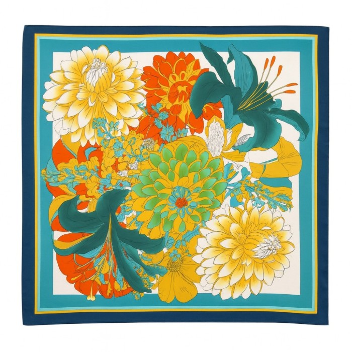 Esarfa din satin Flowers