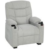 HOMCOM Fotoliu relax electric cu masaj și &icirc;ncălzire, motor silențios și funcție Memory, gri | Aosom Romania