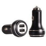 Incarcator auto Aluminum Tel1 dual USB max. 3.1A negru