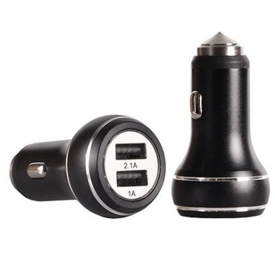 Incarcator auto Aluminum Tel1 dual USB max. 3.1A negru foto