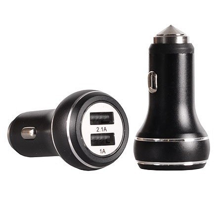 Incarcator auto Aluminum Tel1 dual USB max. 3.1A negru