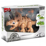 Dinozaur interactiv Triceratops cu sunete si lumini, Generic