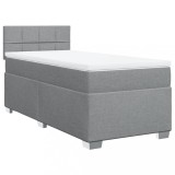 Cumpara ieftin Pat continental cu saltea, gri deschis, 80x200 cm, textil