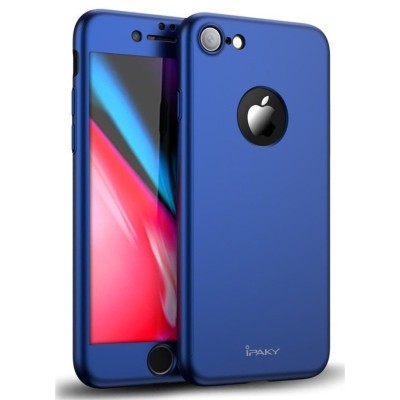 Husa apple iphone 7 plus ipaky full cover 360 albastru + folie cadou foto