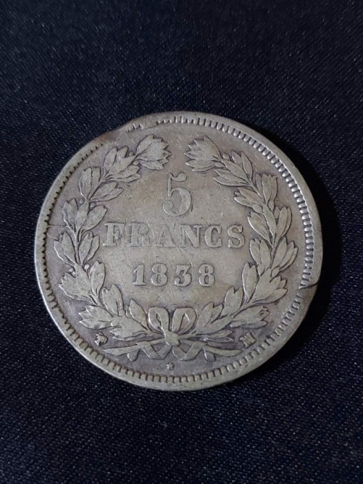 Franța 1838 MA - 5 franci - monedă de argint