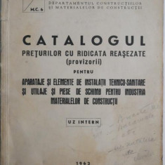 Catalogul preturilor cu ridicata reasezate (provizorii) pentru aparataje si elemente de instalatii tehnico-sanitare si utilaje si piese de schimb pent