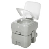 HOMCOM Toaletă de camping toaletă portabilă capacitate max. 147 kg 20L pentru camping drumeții călătorii pescuit 41,5 x 36,5 x 42 cm Gri | Aosom Roman