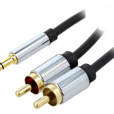 Cablu audio stereo Jack 3.5 mm - 2x RCA 1.5m ecranat aurit VENTION BCFBG