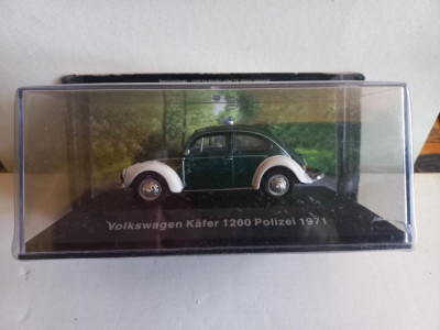 Macheta Volkswagen Kafer 1200 Polizei - 1971 1:43 Deagostini Volkswagen foto