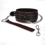 Zgarda cu lesa si lant, Lovetoy, Bondage, piele ecologica, 70 cm#