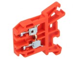 Terminal de &icirc;mbinare șine 0,5-2,5mm2 2 borne roșie 690V