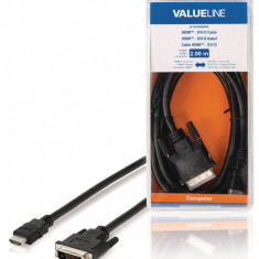 Cablu HDMI-DVI-D conector HDMI - DVI-D 24+1 tata 2m Valueline