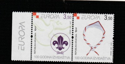 Croatia 2007-Europa CEPT,,MNH,serie 2 valori,pereche,Mi.805-806 foto