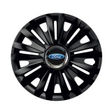 Cumpara ieftin Set 4 capace roti Negre Cu Inel Cromat Royal R15 pentru gama auto Ford, Autohelix MSA