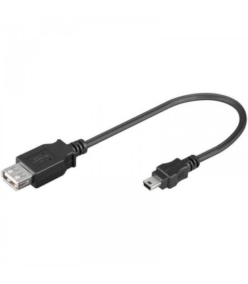 Cablu adaptor USB A mama la mini USB tata 20cm Goobay foto